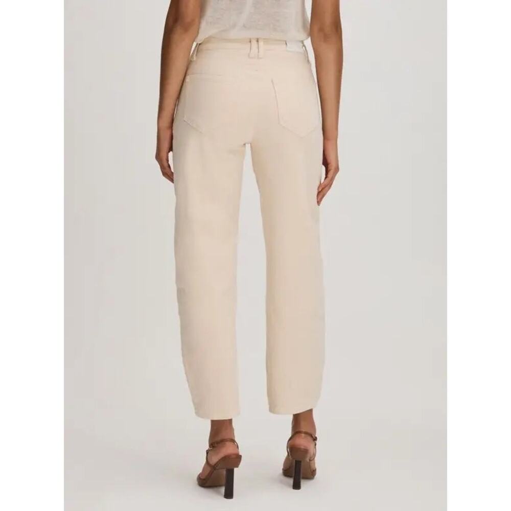PAIGE Alexis Utility Cargo Jeans Ivory Blonde Wide Leg Carpenter Barrel Pants 29 - Picture 12 of 13
